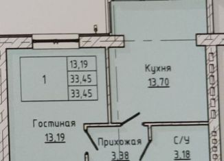 Однокомнатная квартира на продажу, 33.5 м2, Нальчик, район Молодёжный, Кабардинская улица, 228к1