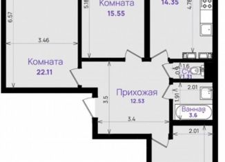 Продается 3-комнатная квартира, 88 м2, Краснодар, проспект имени писателя Знаменского, 32, микрорайон Гидрострой