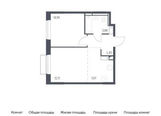 Продам 1-комнатную квартиру, 38 м2, поселение Кокошкино, жилой комплекс Новое Внуково, к21