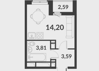 Продаю квартиру студию, 22.9 м2, посёлок Шушары, ЖК Чкалов