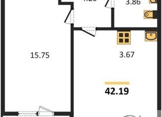 Продаю 1-ком. квартиру, 42.2 м2, посёлок Элитный, Венская улица, 11