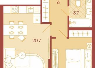 2-комнатная квартира на продажу, 41.1 м2, Пензенская область