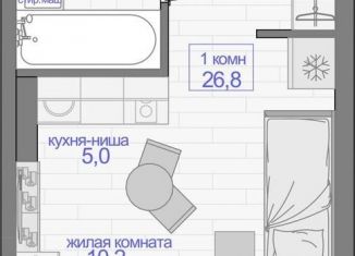 Продается однокомнатная квартира, 26.8 м2, Красноярск, Кировский район, улица Кутузова, 1