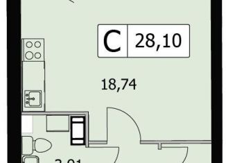 Продается 1-ком. квартира, 28.1 м2, деревня Скотное, ЖК Шотландия, Вересковая улица, 2к2