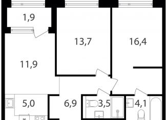 Продам 2-комнатную квартиру, 63.4 м2, Москва, жилой комплекс Петровский Парк 2, к1, Савёловский район