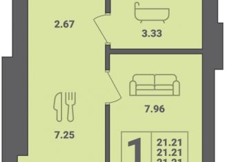 Продаю 1-ком. квартиру, 21.2 м2, Пионерский, улица Гептнера, 15