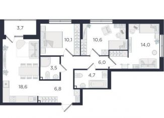 Продажа 3-комнатной квартиры, 76.2 м2, Екатеринбург, метро Уральская, Вознесенский проезд