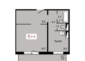 Однокомнатная квартира на продажу, 41.9 м2, Красноярск, Апрельская улица, 5М, ЖК Мичурино
