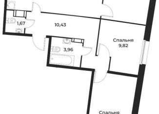 Продам 3-ком. квартиру, 80.1 м2, Мурино, ЖК Авиатор, проспект Авиаторов Балтики, 25