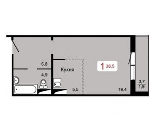 Продам квартиру студию, 38.5 м2, Красноярск, Кировский район