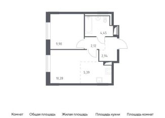 Продам однокомнатную квартиру, 35.1 м2, деревня Лаголово, жилой комплекс Квартал Лаголово, 2