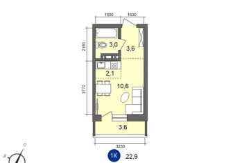 Продается однокомнатная квартира, 22.9 м2, Иркутск, Свердловский округ, Старо-Кузьмихинская улица, 36