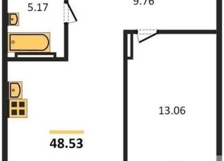 Продам 1-ком. квартиру, 48.5 м2, Новосибирск, улица Лескова, 17/1, ЖК Тихомиров