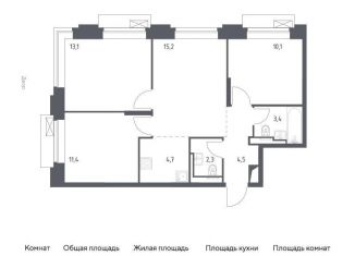 Продаю четырехкомнатную квартиру, 64.7 м2, Москва, жилой комплекс Верейская 41, к2.2, Можайский район
