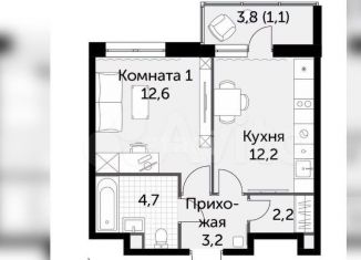 Продажа 1-ком. квартиры, 36 м2, деревня Бородино, Малая Бородинская улица, 1к6