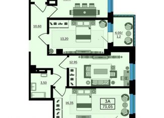 Продажа 3-комнатной квартиры, 74.6 м2, Ростов-на-Дону, Раздорская улица, 2А, ЖК Грин Парк