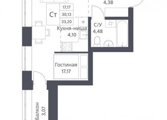 Продается квартира студия, 30.1 м2, Новосибирск