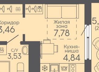 Продажа квартиры студии, 22.3 м2, Свердловская область, жилой комплекс Новокольцовский, 5