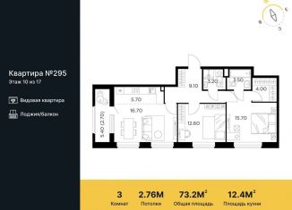 Продажа трехкомнатной квартиры, 73.2 м2, Московская область, жилой комплекс Белый Grad, к11.2