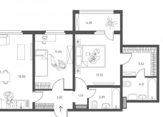 Продам 2-комнатную квартиру, 64.8 м2, Липецк