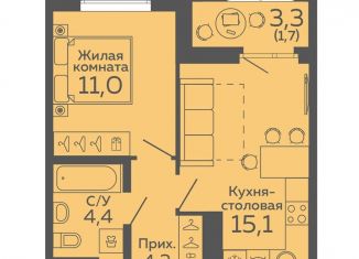 Продаю 1-комнатную квартиру, 36.5 м2, Екатеринбург, метро Ботаническая
