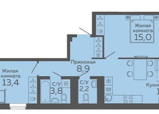 Продажа 2-ком. квартиры, 63.8 м2, Екатеринбург, метро Ботаническая