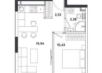 Продается 2-комнатная квартира, 37 м2, Москва, Окружной проезд, 10Б, ЖК Измайловский Парк