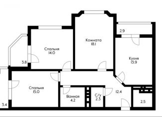 Продам трехкомнатную квартиру, 86 м2, Краснодар, улица Ленина, 64, улица Ленина