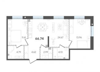 Продажа 2-ком. квартиры, 66.7 м2, Москва, Старобитцевская улица, 7, район Северное Бутово