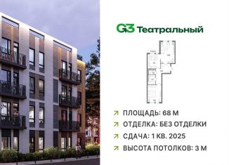 Продается двухкомнатная квартира, 68 м2, Московская область, жилой комплекс Джи3 Театральный, к1