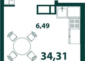 Продаю 1-комнатную квартиру, 34.3 м2, Ульяновск, жилой комплекс Аквамарин-2, 3, Засвияжский район