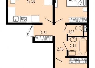 Продам трехкомнатную квартиру, 47.2 м2, село Фролы