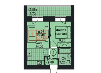 Продается однокомнатная квартира, 32.3 м2, Уфа, Кавказская улица, 24/1