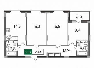 Продается 3-комнатная квартира, 78.3 м2, Владимир, Сталинградский бульвар, 7