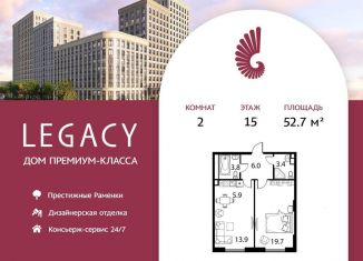 Продается двухкомнатная квартира, 52.7 м2, Москва, метро Мичуринский проспект