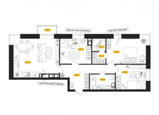 Продается трехкомнатная квартира, 82.6 м2, Астрахань, Ленинский район