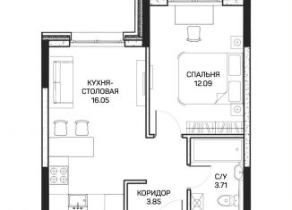 Продам 1-комнатную квартиру, 36.1 м2, Москва, улица Корнейчука, 27