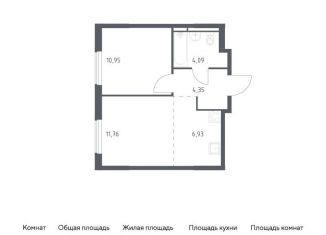 Продам 1-комнатную квартиру, 38.1 м2, Московская область