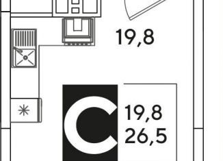 Продается квартира студия, 26.5 м2, Краснодар, улица имени Ивана Беличенко