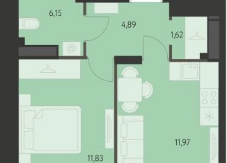 1-комнатная квартира на продажу, 38 м2, Екатеринбург, метро Чкаловская, улица Вильгельма де Геннина, 23