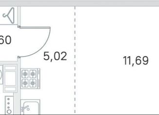 Продаю квартиру студию, 24.3 м2, посёлок Стрельна, ЖК Любоград