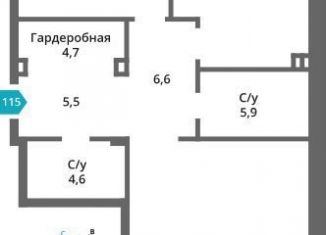 Двухкомнатная квартира на продажу, 89.8 м2, Московская область, Родниковая улица