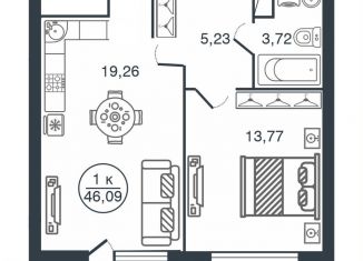 Продам 1-ком. квартиру, 40 м2, Тверь