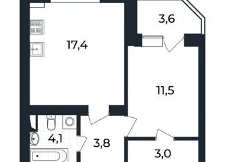 Продам 1-комнатную квартиру, 41.6 м2, Владимирская область, улица Благополучия, 1к2