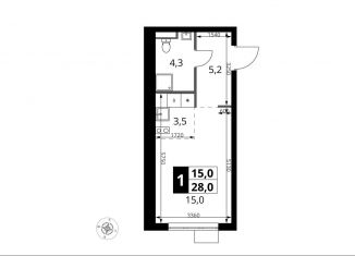 Продажа квартиры студии, 28 м2, поселение Мосрентген, жилой комплекс 1-й Ясеневский, 2