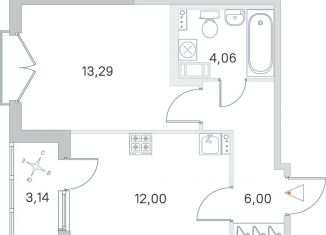 1-ком. квартира на продажу, 36.9 м2, посёлок Стрельна, ЖК Любоград