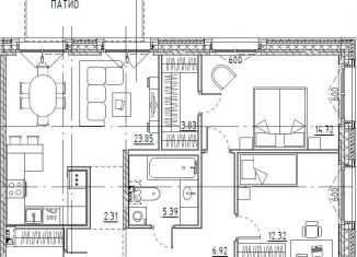 2-ком. квартира на продажу, 75.5 м2, Санкт-Петербург, улица Стахановцев, 1