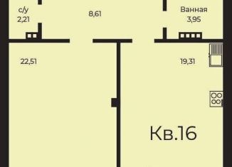 1-комнатная квартира на продажу, 58.4 м2, Свердловская область, Олимпийская улица