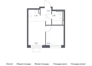 Продаю 1-ком. квартиру, 32.3 м2, Московская область, жилой комплекс Прибрежный Парк, 10.1