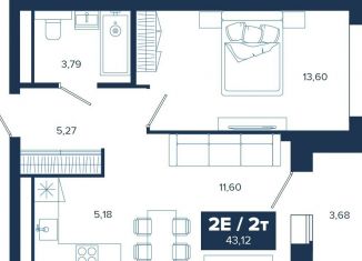 Продаю 1-комнатную квартиру, 43.1 м2, Екатеринбург, ЖК Ривер Парк